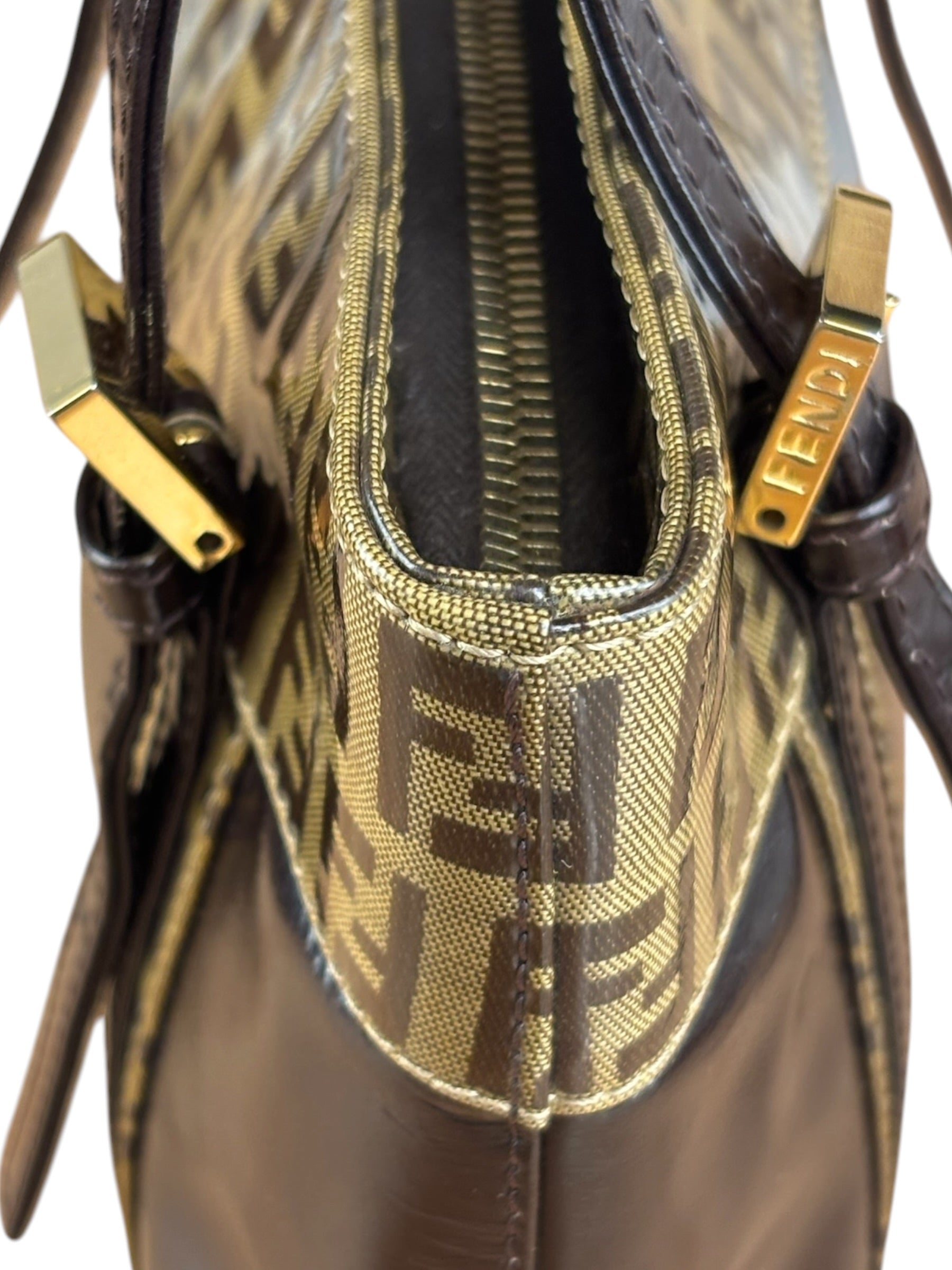 Fendi Vintage Zucca Patent Canvas Tote Bag