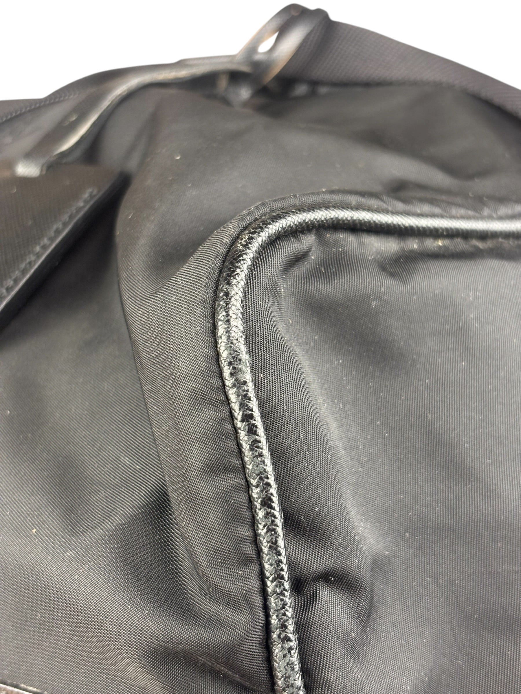 Prada Black Nylon Boston Travel Bag
