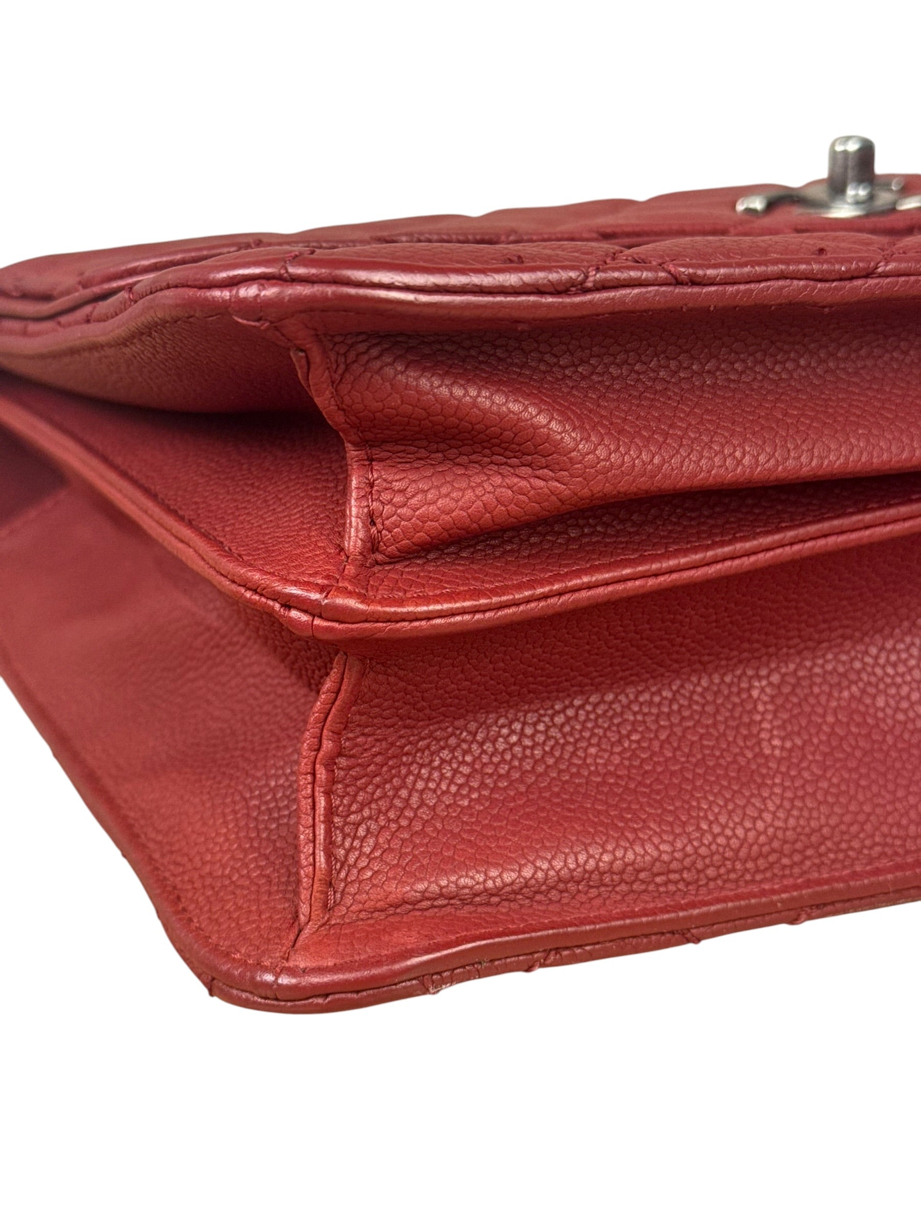 Chanel Red Caviar Leather Maxi Chain Flap Bag 2014