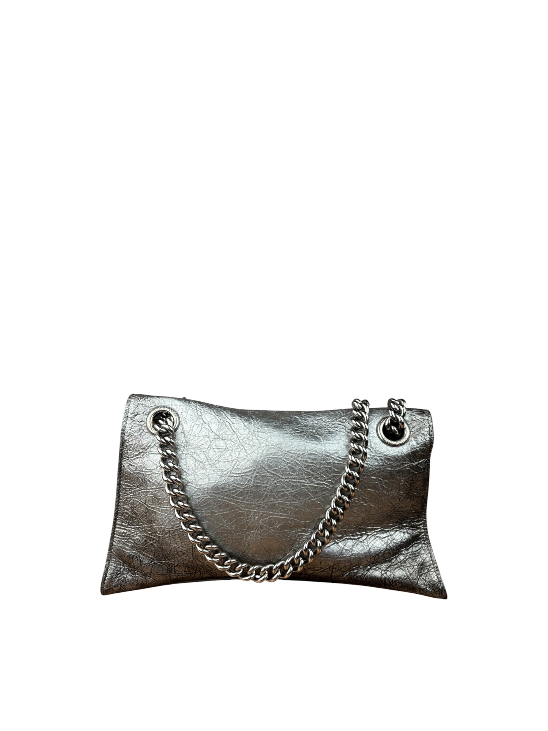 Balenciaga Silver Crush Small Souvenirs & Rhinestone Shoulder Bag