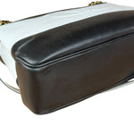 Chanel Vintage Black/White Leather CC Chain Tote '89-'91
