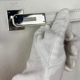 Hermes Kelly 32 White Clemence Leather Handbag 2008