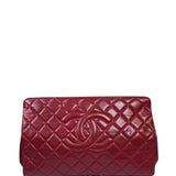 Chanel Red Caviar Quilted Frame Clutch 2012