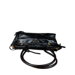 Prada Black Patent Leather Bonnie Medium Two-Way Bag