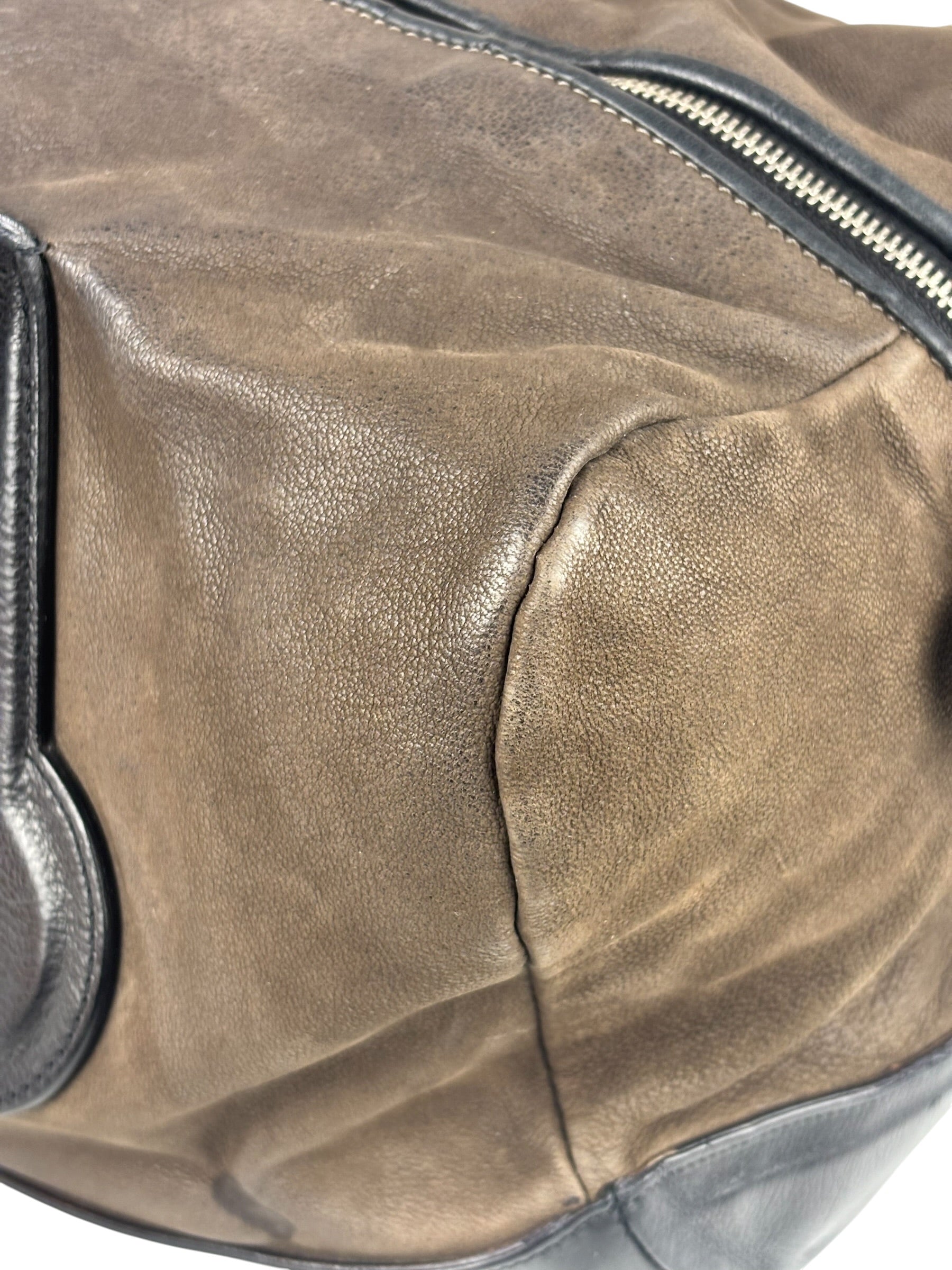 Celine Brown/Black Leather Bowling Bag