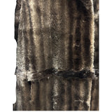 Jfa Nissin Brown Mink Fur Trim Chinchilla Fur Coat