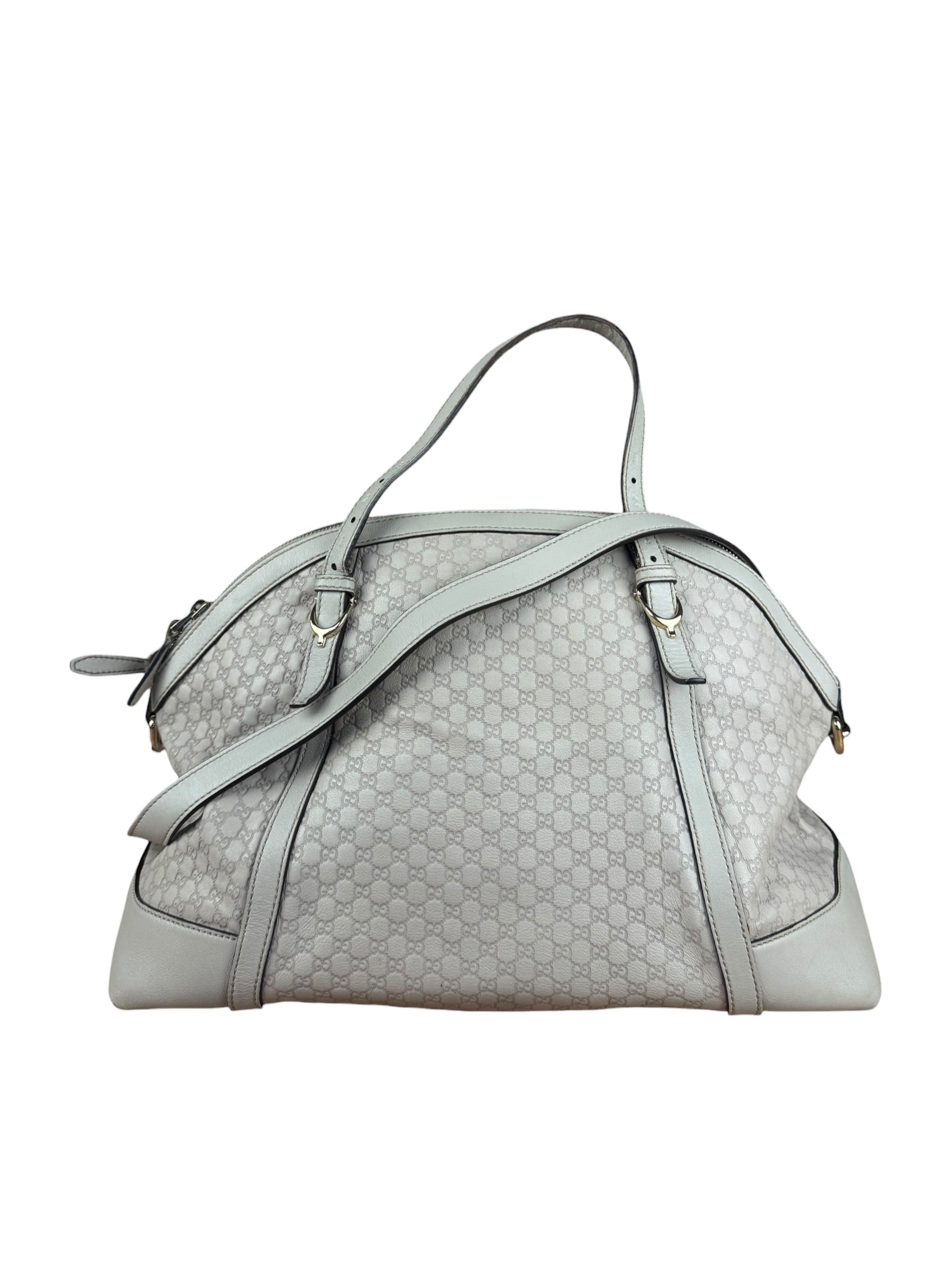 Gucci Vintage Beige Leather GG 2Way Bag