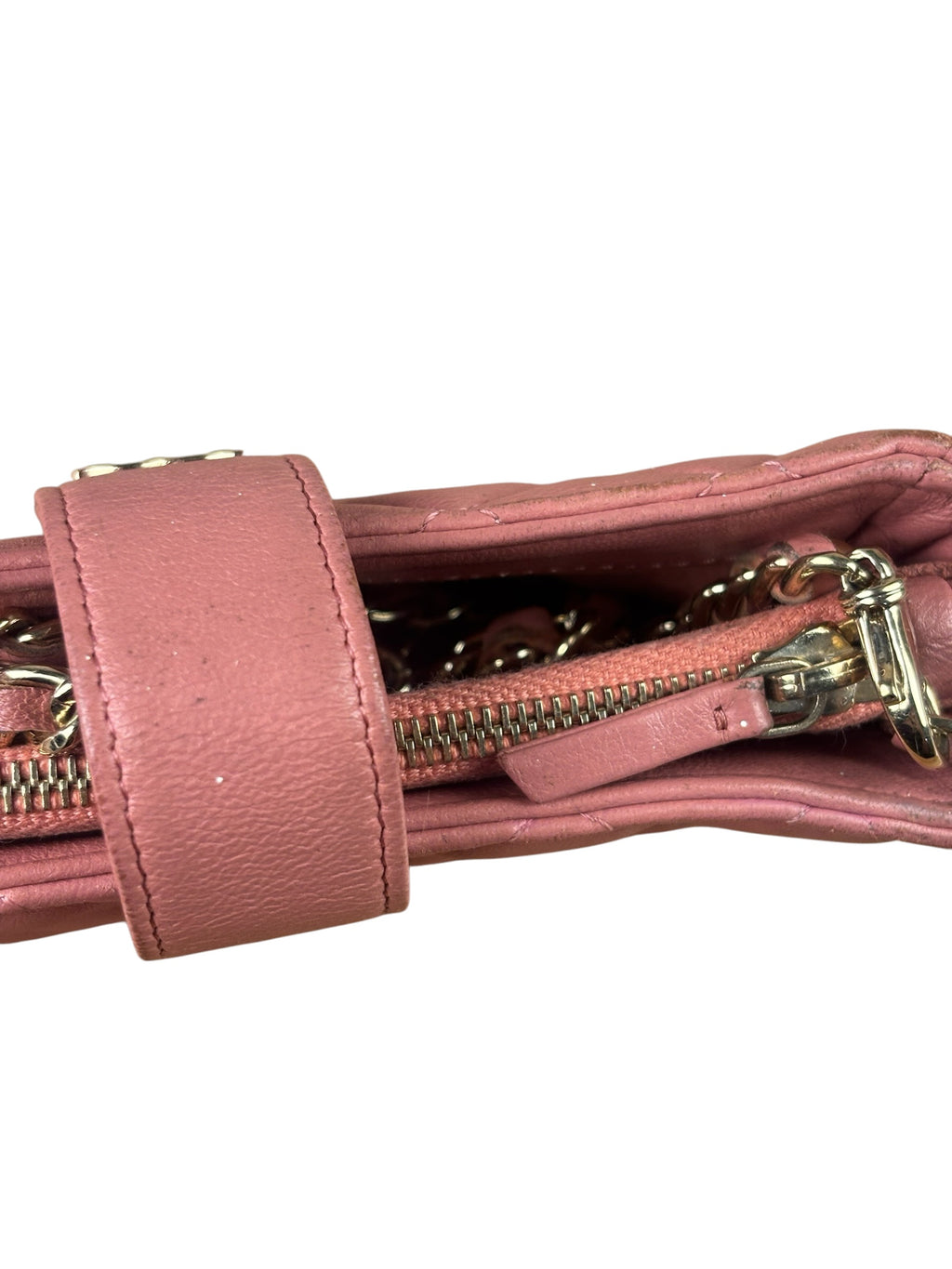 Chanel Pink Quilted Lambskin Crossbody Bag 2014