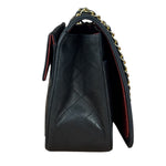 Chanel Black Quilted Leather Full Flap Chain Bag 1986
