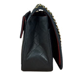 Chanel Black Quilted Leather Full Flap Chain Bag 1986