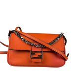 Fendi Orange Leather Mini Baguette