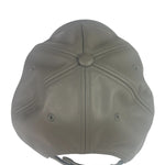 Telfar Grey Leather Logo Embossed Hat