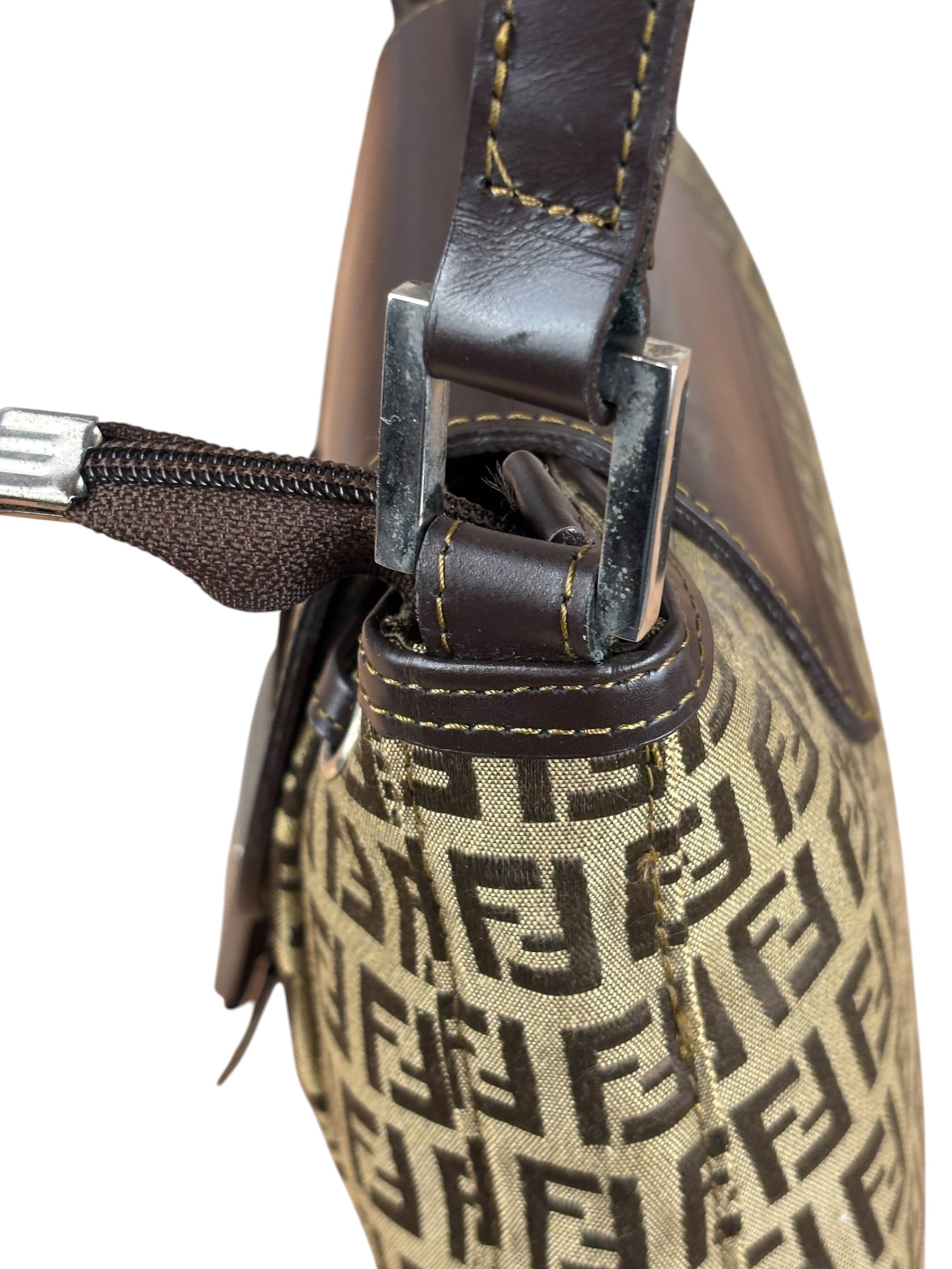 Fendi Zucchino Drawstring Flap Shoulder Bag
