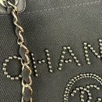 Chanel Black Canvas Pearl Deauville 2Way Tote 2019