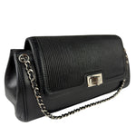 Chanel Black Leather Mademoiselle Accordion Flap Bag 2000