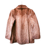 Farlon Vintage Brown Chevron Mink Fur Coat