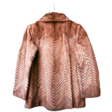 Farlon Vintage Brown Chevron Mink Fur Coat