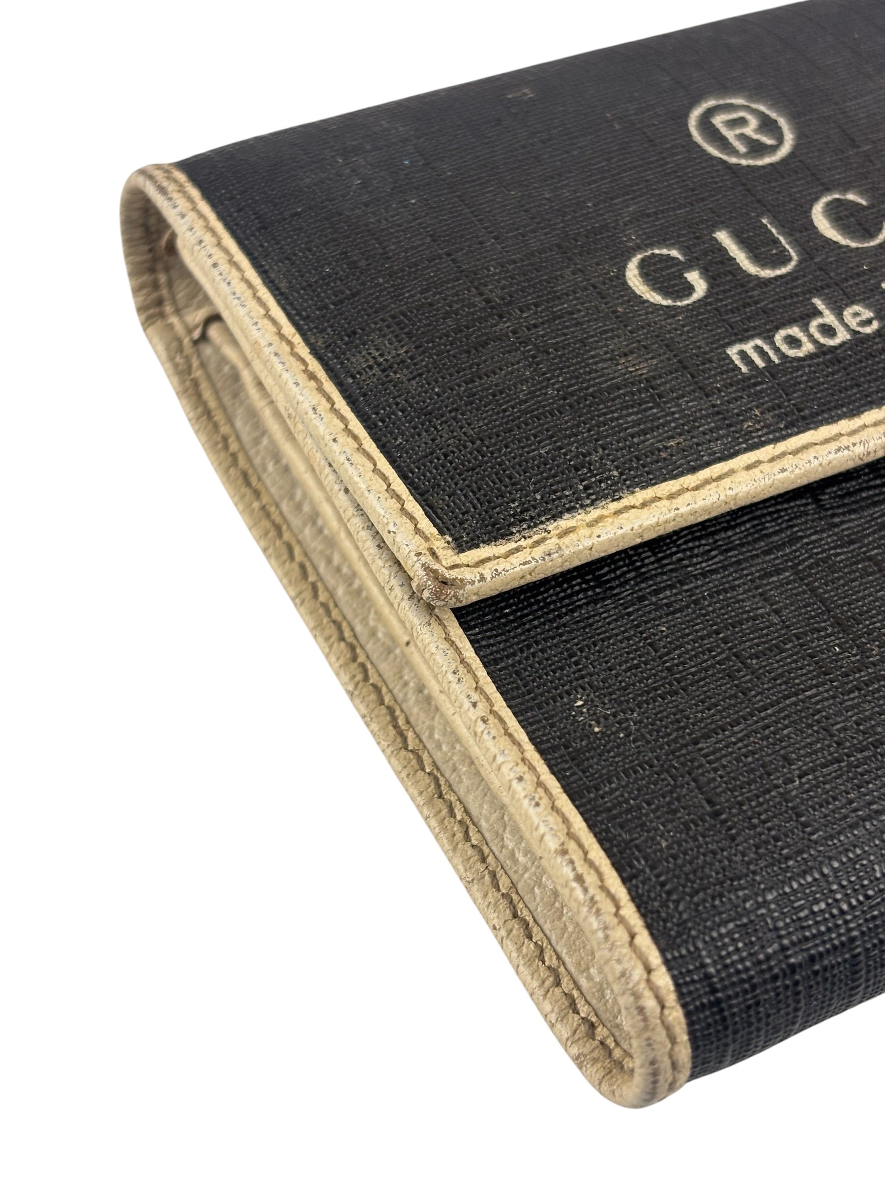 Gucci Vintage Leather Unisex Trifold Wallet