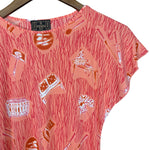 Fendi Tessuto Nylon Orange Graphic Top