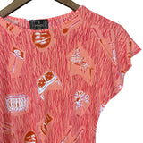 Fendi Tessuto Nylon Orange Graphic Top