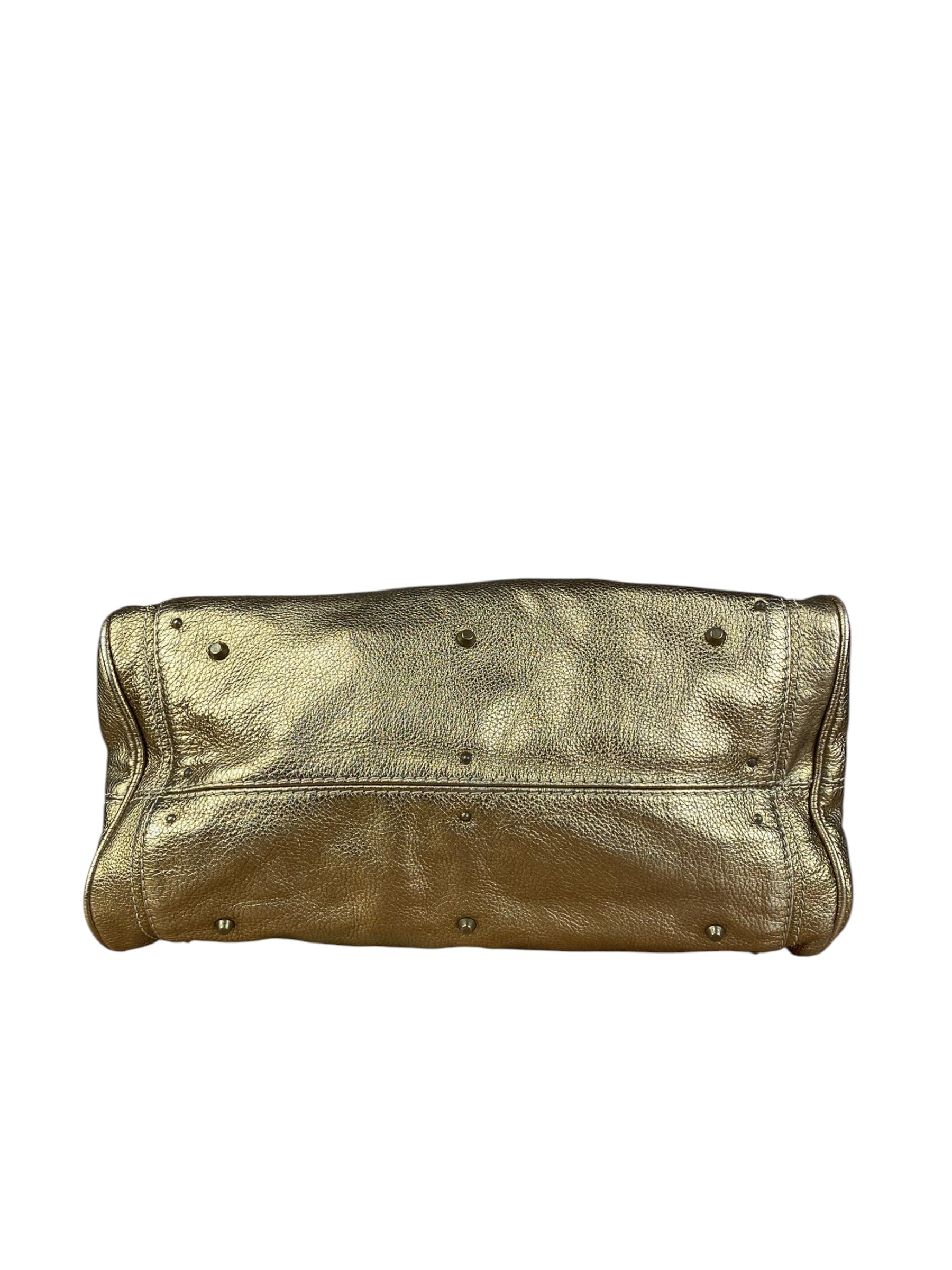 Chloé Vintage Gold Metallic Paddington Bag