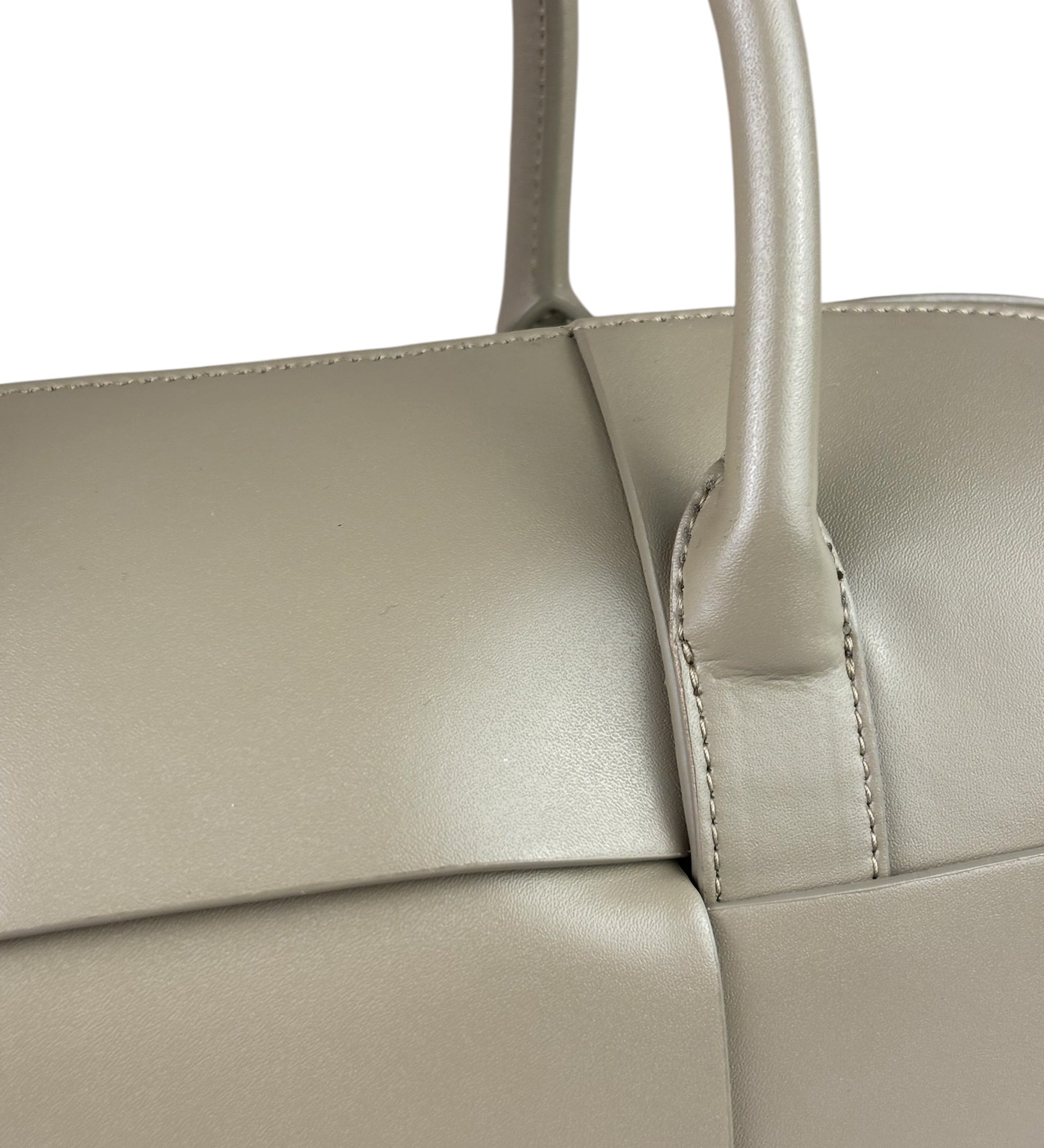Bottega Veneta Olive Green Leather Intrecciato Arco Two-Way Bag
