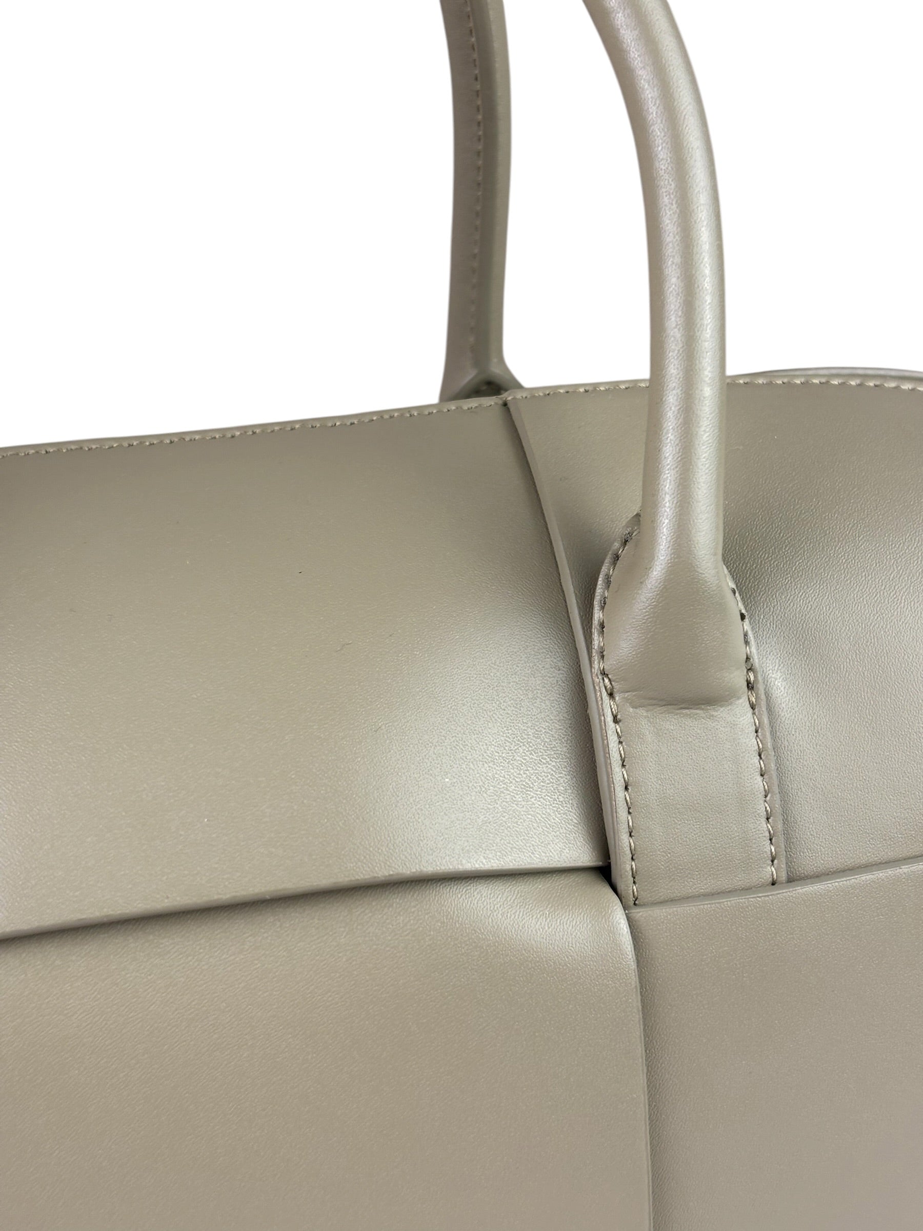 Bottega Veneta Olive Green Leather Intrecciato Arco Two-Way Bag