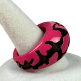 Louis Vuitton Pink GA0079 Leo Monogram Wood Ring M