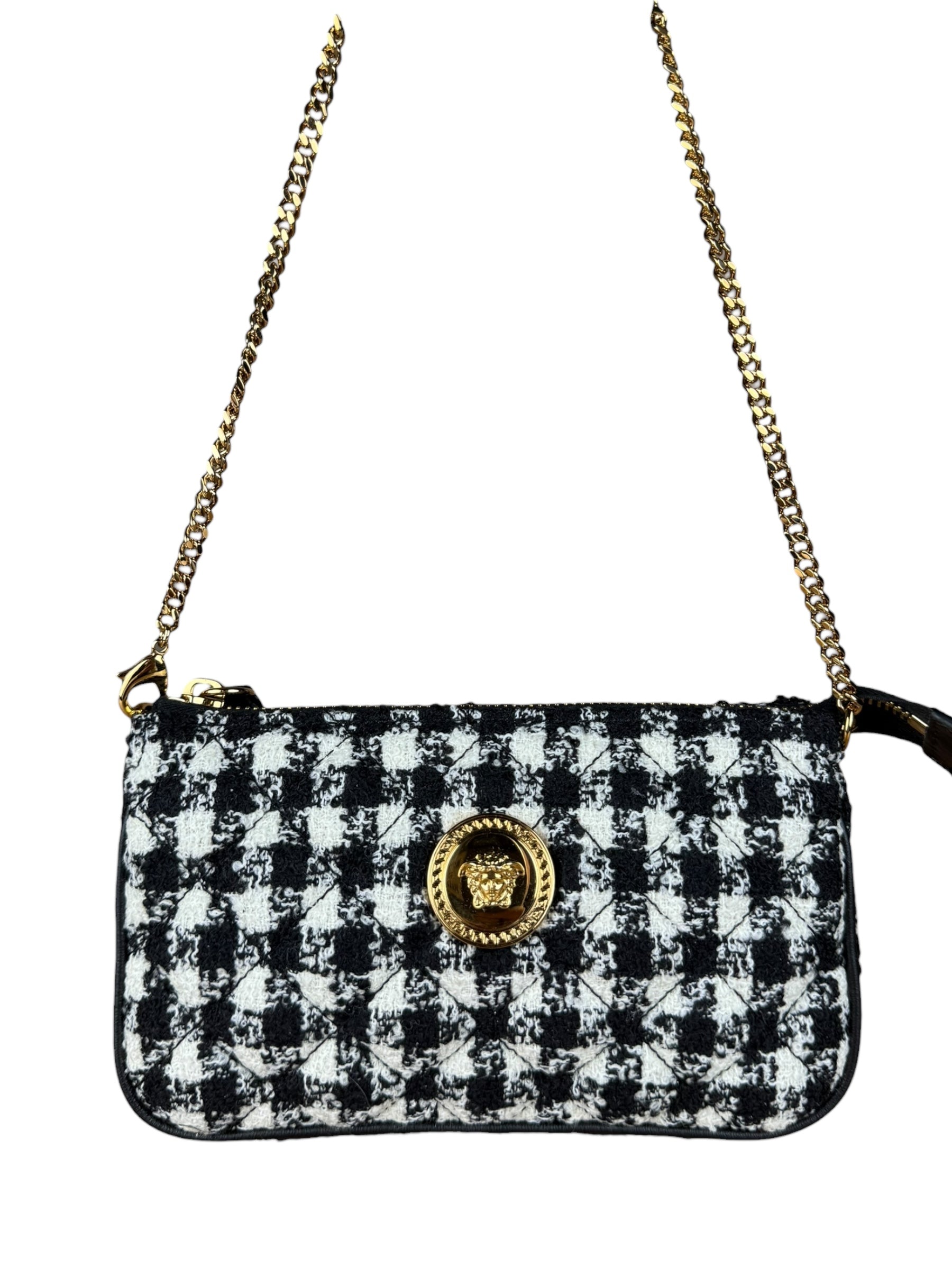Versace Black/White Tweed Pochette
