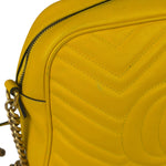 Gucci Bright Yellow GG Marmont Matelasse Shoulder Camera Bag