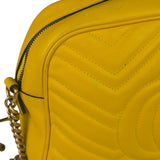 Gucci Bright Yellow GG Marmont Matelasse Shoulder Camera Bag