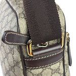 Gucci Brown Leather Trim Supreme Crossbody Bag
