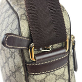 Gucci Brown Leather Trim Supreme Crossbody Bag