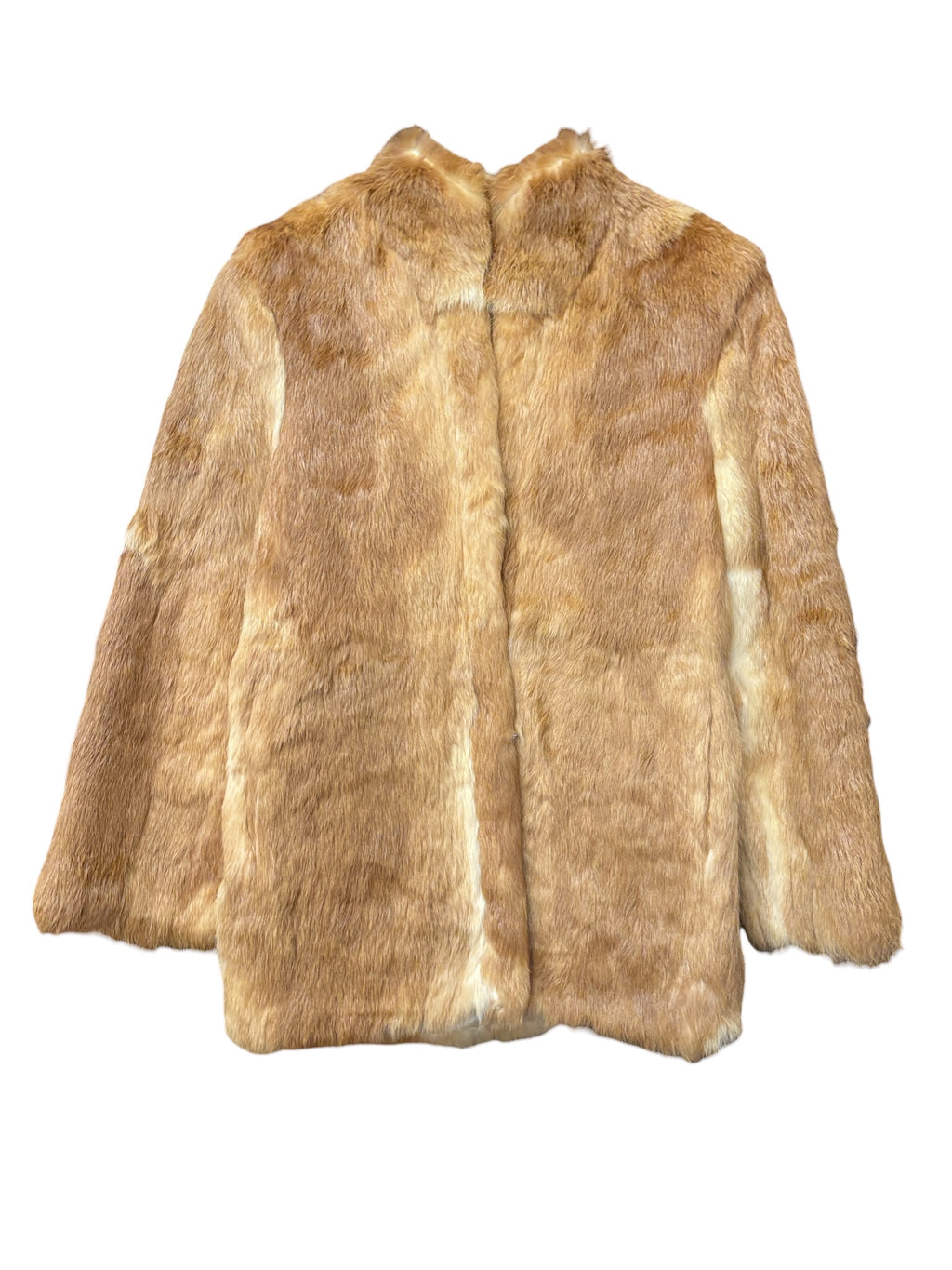 Vintage Golden Brown Rabbit Fur Coat