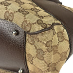 Gucci Brown Leather Trim GG Supreme Shoulder Bag