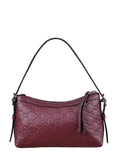 Gucci GG Emblem Red Leather Shoulder Bag