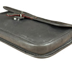 Gucci Vintage Grey Leather Flap Clutch