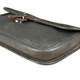 Gucci Vintage Grey Leather Flap Clutch