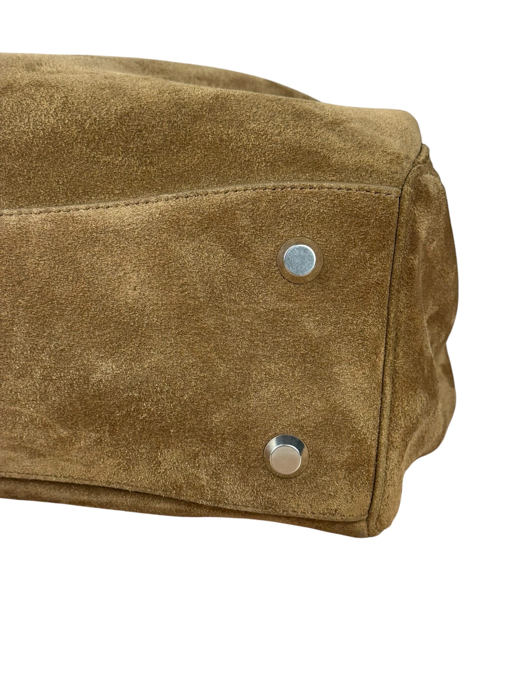 Balenciaga Rodeo Handbag Suede/Fleece Brown