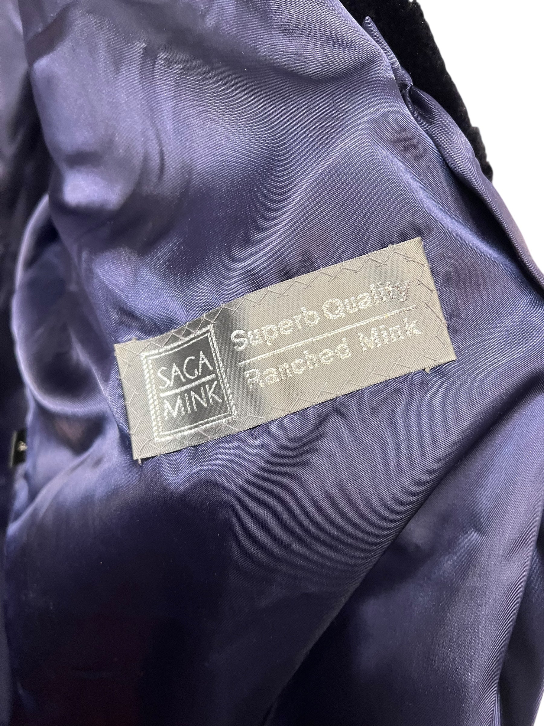 Vintage Dark Blue Mink Mid Length Fur Coat