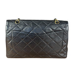 Chanel Black Quilted Two-Toned CC Double Flap Bag 90s