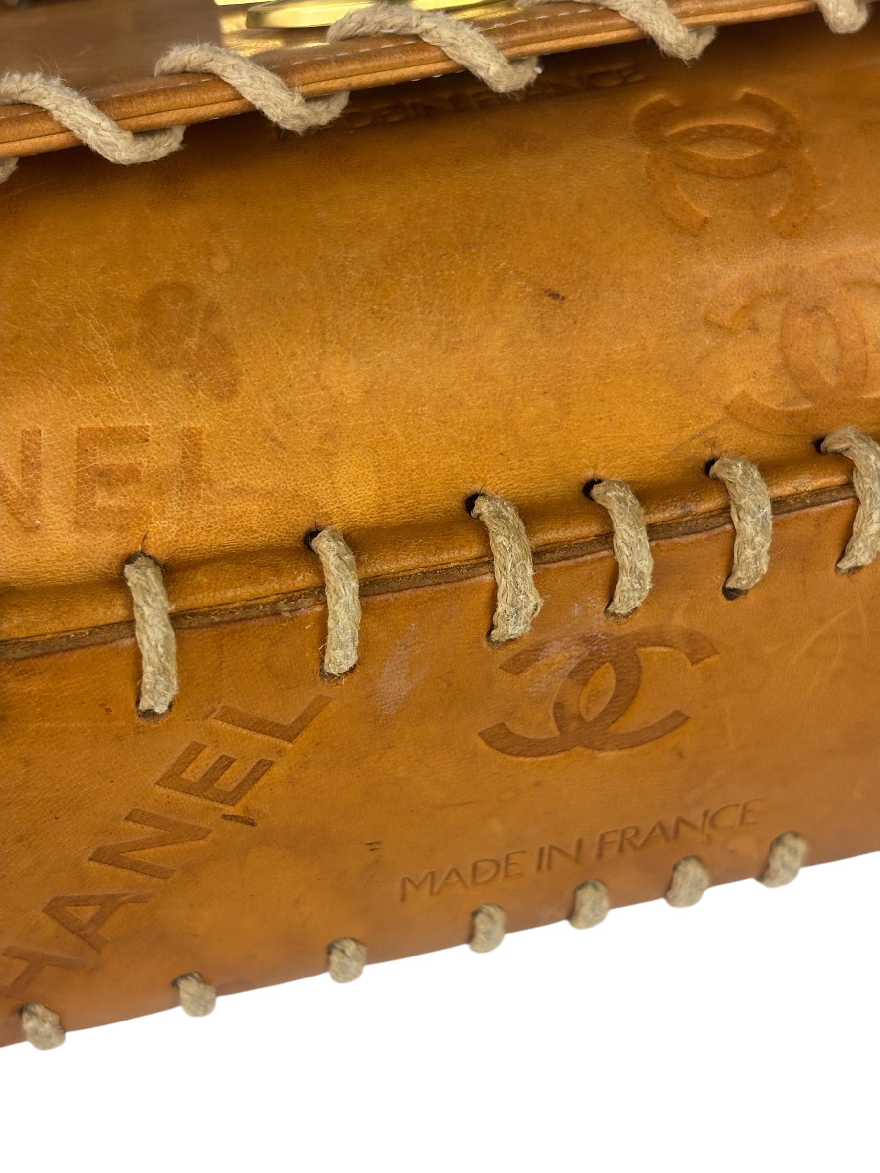 Chanel Brown Leather Western Embossed CC Flap Bag