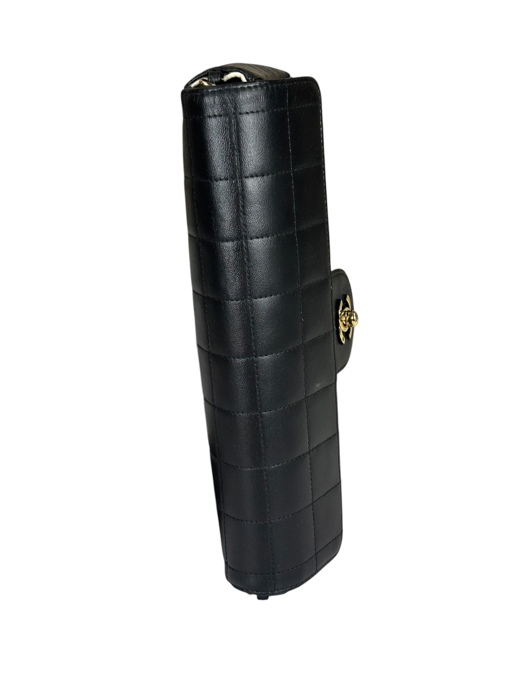 Chanel Black Chocolate Bar East West Flap Bag 2002