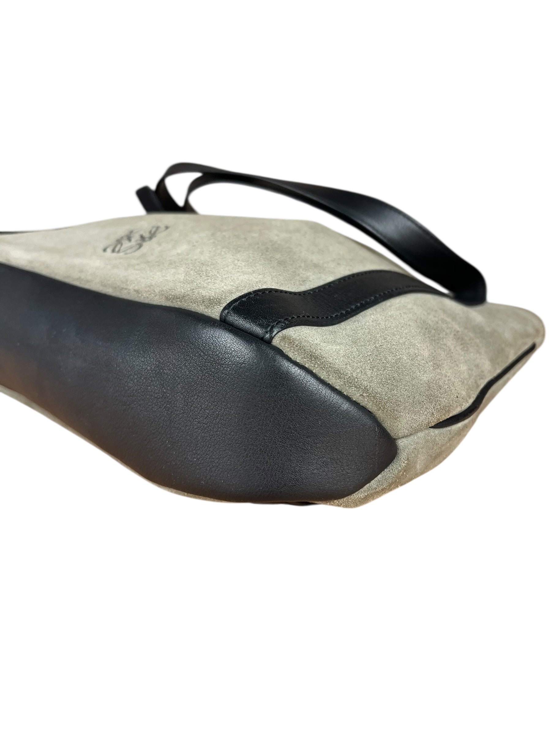 Loewe Suede Anagram Shoulder Tote Olive