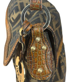 Fendi Zucca Brown Monogram Canvas FF Chef Shoulder Bag