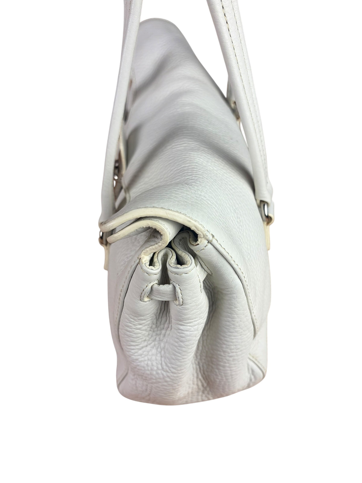Prada White Leather Vitello Daino Easy Shoulder Bag