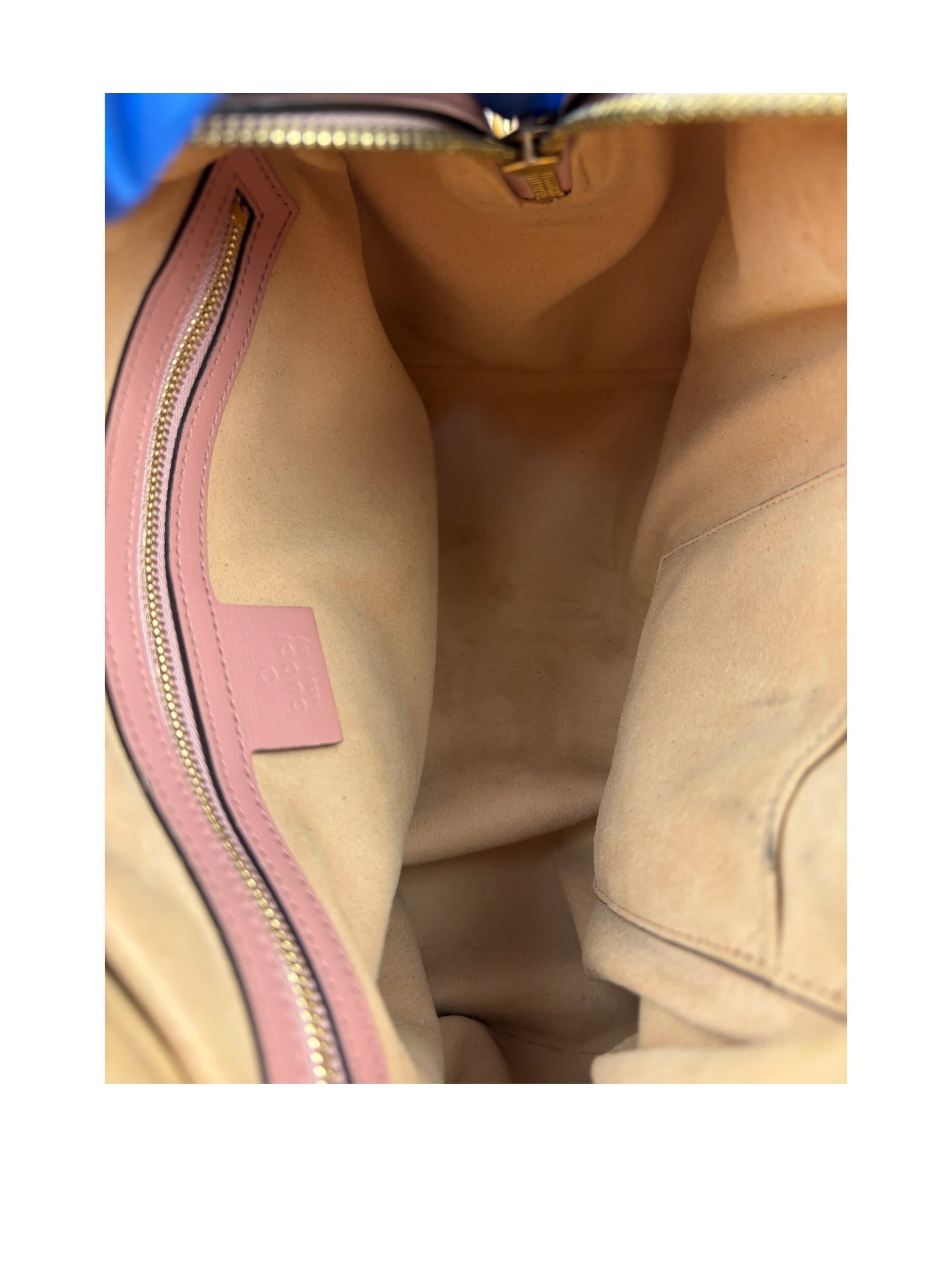 Gucci Pink Leather Guccissima Two-Way Boston Bag