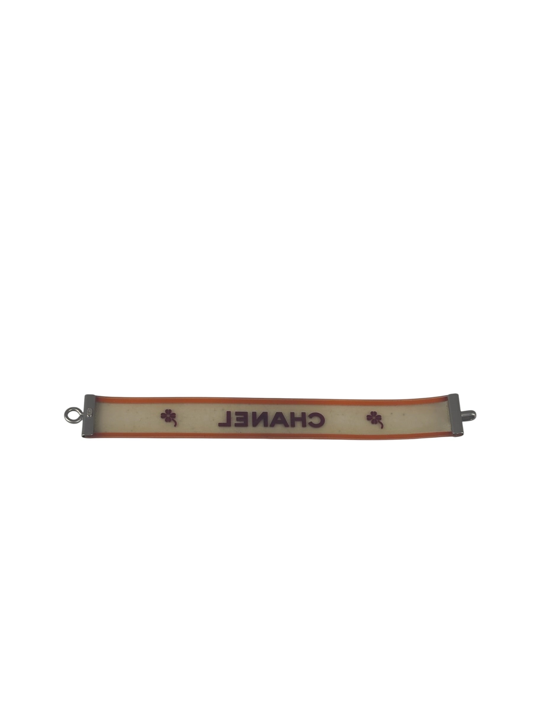 Chanel Vintage Rubber Logo Bracelet