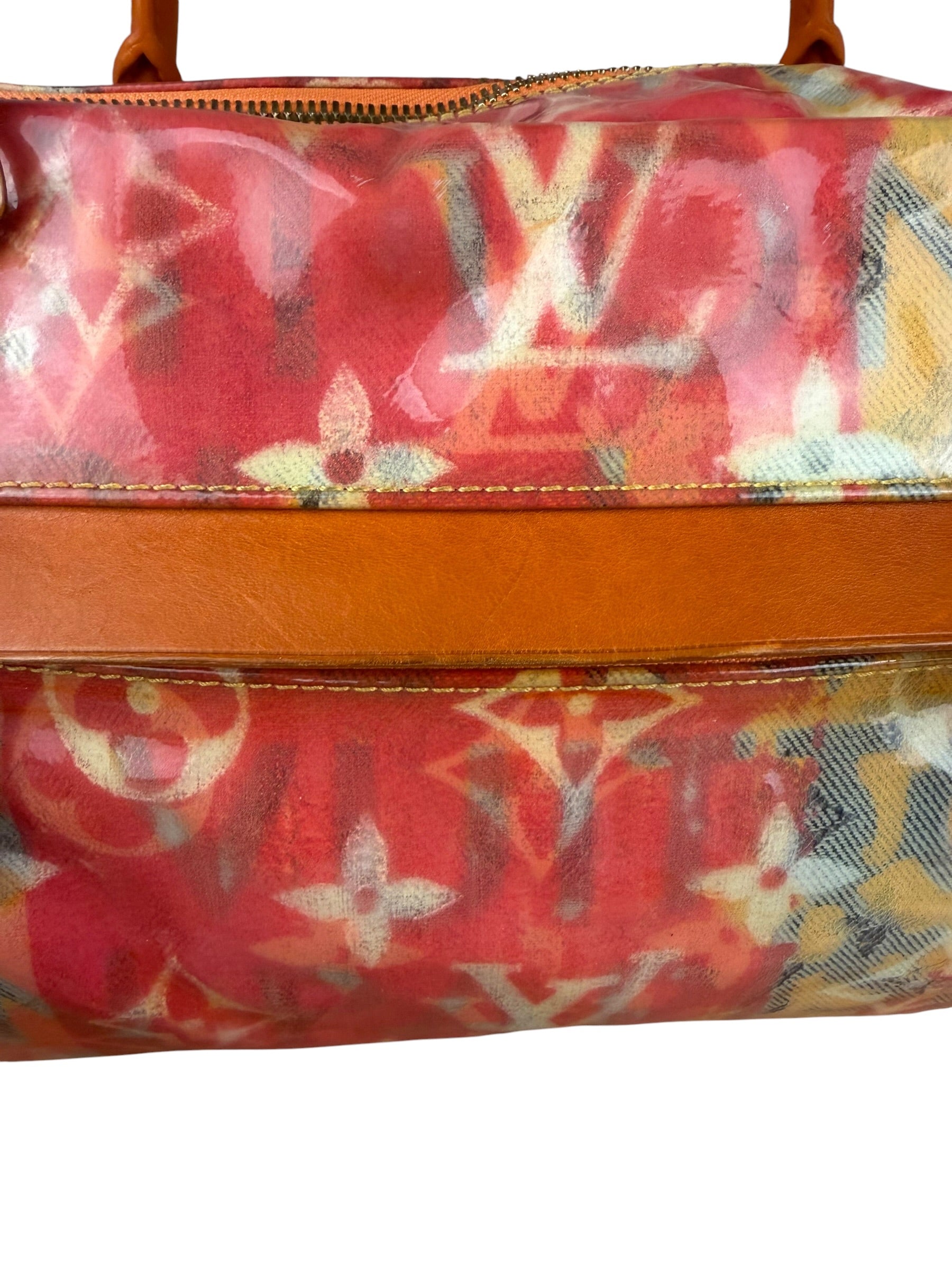 Louis Vuitton Richard Prince Orange Vinyl Canvas Monogram Hand Bag PM