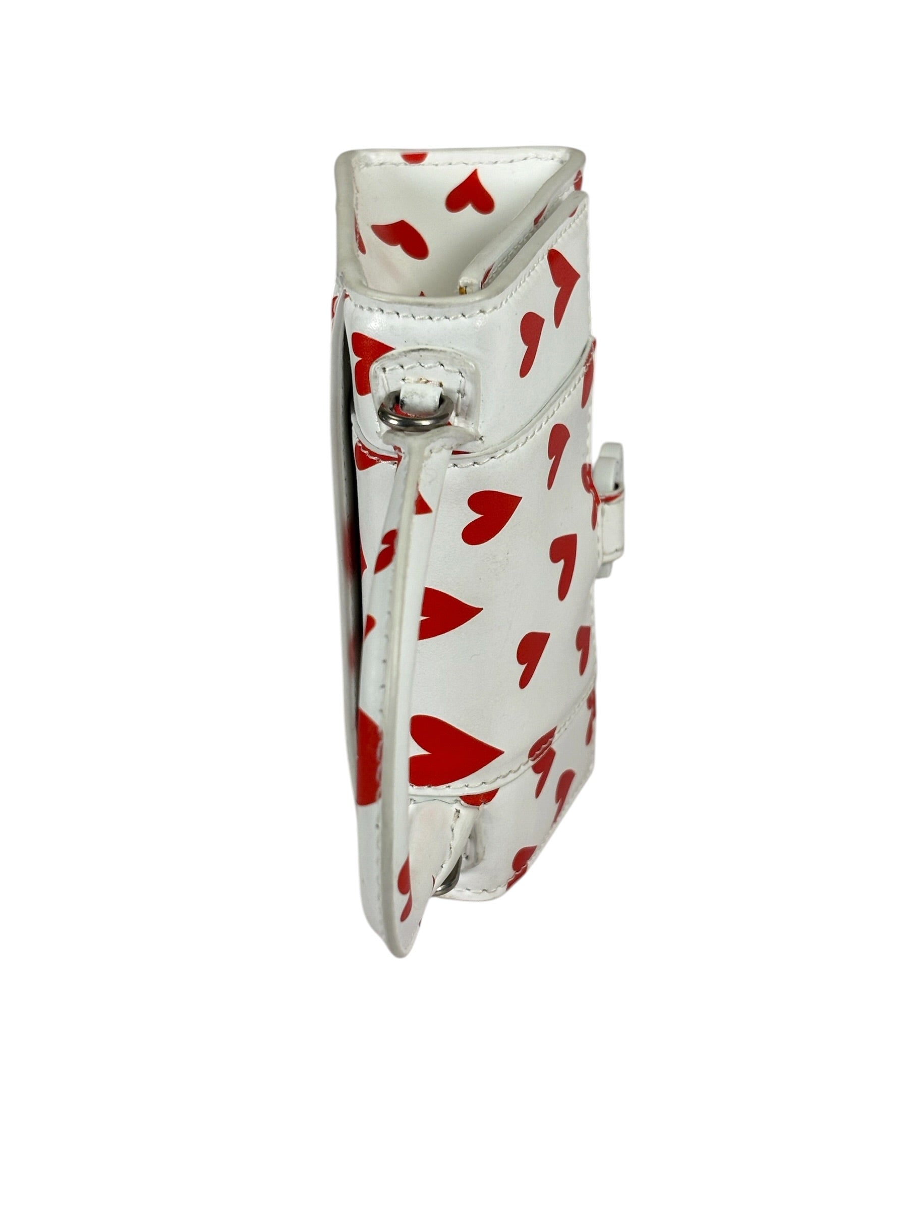 Balenciaga White Leather Hourglass Heart Nano Two-Way Bag